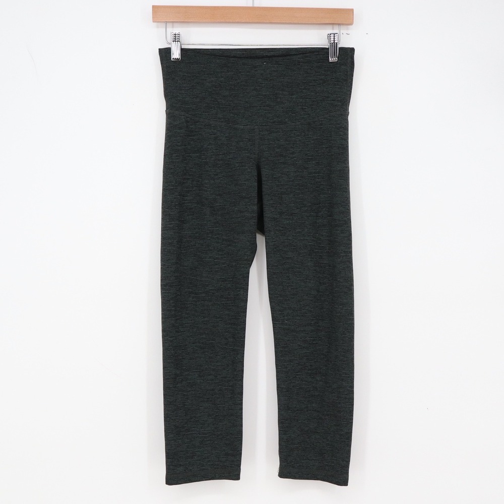 Old Navy Leggings Womens M Go-Dry Gray Space Dye Cropped High Rise